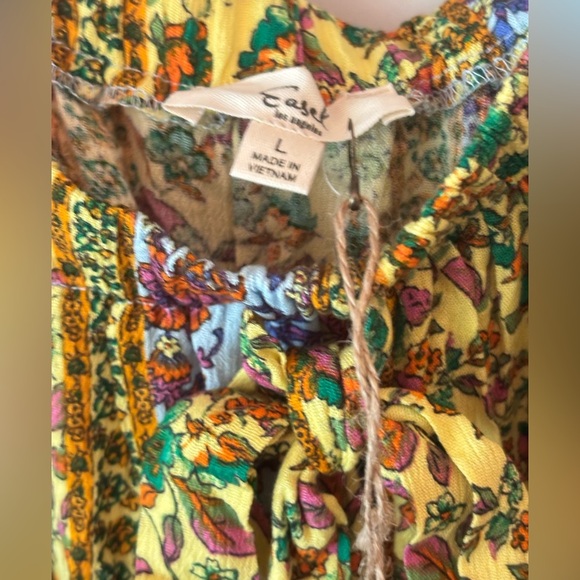 Easel Boho Cottagecore Floral Off-Shoulder Maxi Dress Size L - Picture 12 of 12